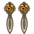 thumbnail image 1 of Sunflower Vintage Copper-Colored Lace Bookmarks: Elegant Gifts for Readers and Book Lovers - Set of 2 Stainless Steel Bookmarks, 1 of 5