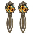 thumbnail image 1 of Sunflower Vintage Copper-Colored Lace Bookmarks: Stainless Steel Reading Accessories for Book Lovers - Set of 2, 1 of 5