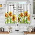 thumbnail image 1 of Sunflower Vintage Flower Kitchen Curtains: Farmhouse Flowers Decor Tier Curtain Over Sink Art Vintage Decor Rod Pocket Window Drapes 24 Inch Length 2 Panel Set, 1 of 5