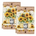 thumbnail image 1 of Sunflower Vintage Kitchen Towels Set of 2, Farmhouse Floral Botanical Brown Wooden Soft Microfiber Dish Towels, Absorbent Washable Dishcloths for Kitchen Cleaning, Drying Dishes, 18x28 Inches, 1 of 9