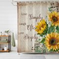 thumbnail image 1 of Sunflower Vintage Shower Curtains for Bathroom, Rustic Retro Floral Spring Summer Waterproof Fabric Shower Curtain, Decorative Bathroom Curtain for Bathtub, 72"x78" , No Hooks Included, 1 of 9