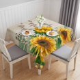 thumbnail image 1 of Sunflower Vintage Table Cloth Waterproof Tablecloths, Rustic Retro Floral Spring Summer Tablecloth Dining Table Cover for Kitchen Party Tabletop Outdoor, Square Tablecloth 60x60 Inch, 1 of 9