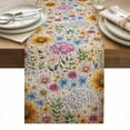 thumbnail image 1 of Sunflower Vintage Table Runner - 48 Inch Long, Kitchen Dining Table Runner Dresser Scarves, Yellow Floral Summer Botanical Retro Art Farmhouse Decor for Coffee Tables Wedding Party Banquet, 1 of 8