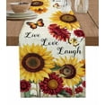 thumbnail image 1 of Sunflower Vintage Table Runner Cotton Linen 36 Inch Holiday Dresser Scarves, Farmhouse Flowers Butterfly Botanical Tablerunner for Kitchen Coffee Dining Bedroom Dinner Scarf Décor 13''x36'', 1 of 9