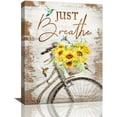 thumbnail image 1 of Sunflower Wall Art Farmhouse Sunflower Hummingbird Bicycle Pictures Wall Decor Country Rustic Just Breath Canvas Prints Artwork Paintings Home For Bathroom Kitchen Dinning Room Bedroom Framed Office, 1 of 6