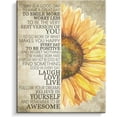 thumbnail image 1 of Sunflower Wall Decor Inspirational Quotes Canvas Wall Art Rustic Farmhouse Sunflower Artwork for Bathroom Bedroom Office Kitchen Framed Ready To Hang (12 X 15 inch, Yellow - Flower), 1 of 5