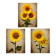 Sunflower Wallpainting Canvas Decor Flower Yellow Pictures Rustic Artwork Prints Kitchen Picture Mural Watercolor
