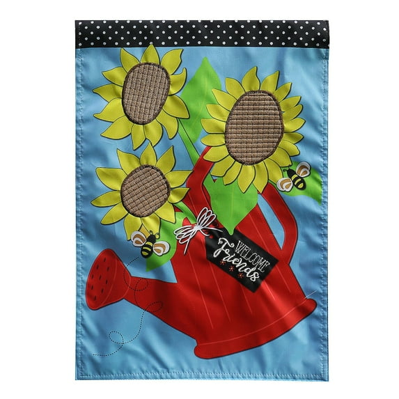 Sunflower Watering Can, Garden Flag