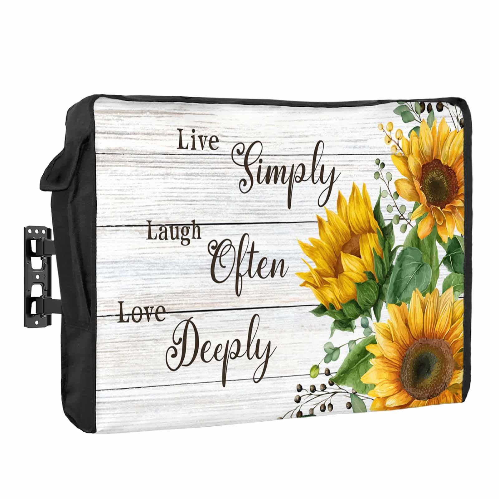 Sunflower Waterproof Outdoor TV Cover, Live Simply Laugh Often Love ...