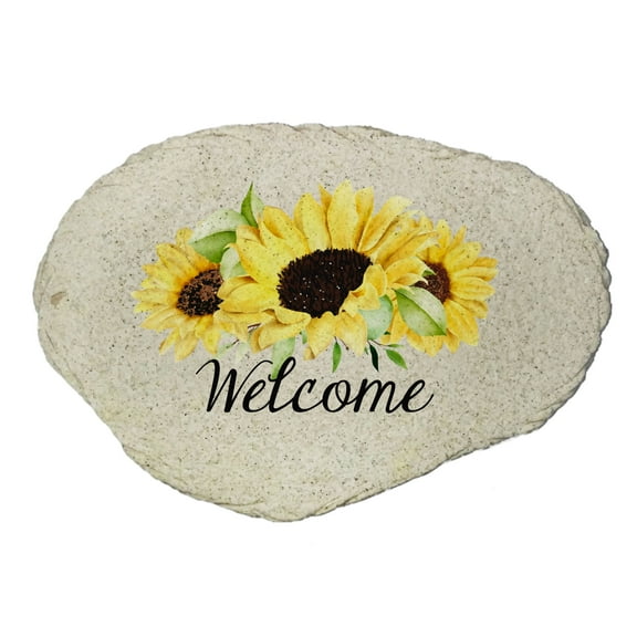 Sunflower Welcome Garden Stone for Outdoor Décor