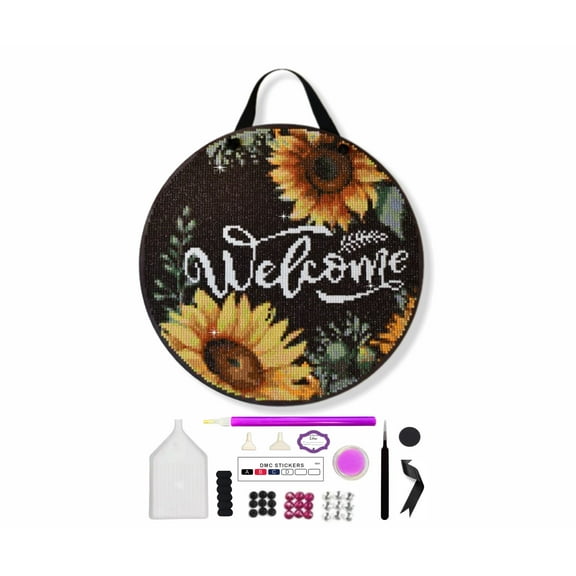 Sunflower Welcome Sign Diamond Painting Kit