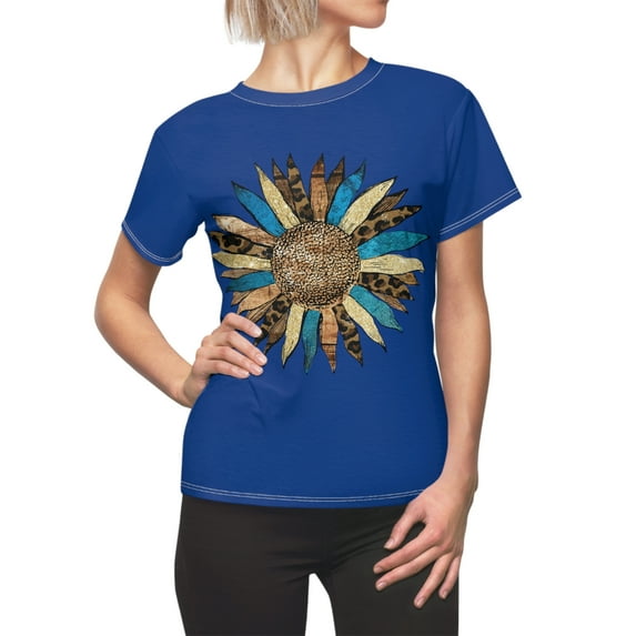 Sunflower Western Dark Blue Women's AOP Cut & Sew Tee