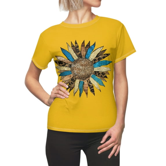 Sunflower Western Yellow Women's AOP Cut & Sew Tee