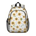 thumbnail image 1 of Sunflower White Pattern Backpack for School, Cute School Bag with Adjustable Shoulder Straps and Padded Back, 15"x11.42"x5.5", 1 of 5