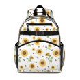thumbnail image 1 of Sunflower White Pattern Cute School Backpack Bag for School with Padded Back and Adjustable Shoulder Straps 15.25"x11.5"x5.25", 1 of 5