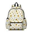 thumbnail image 1 of Sunflower White Pattern Cute School Backpack with Padded Back and Adjustable Shoulder Straps 13.4"x11"x4.7", 1 of 5