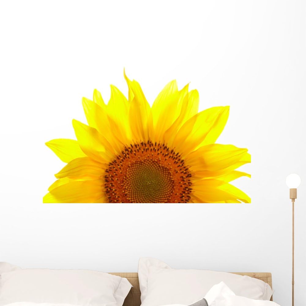 Sunflower White Wall Decal Peel And Stick Floral Graphic (36 In W X 25