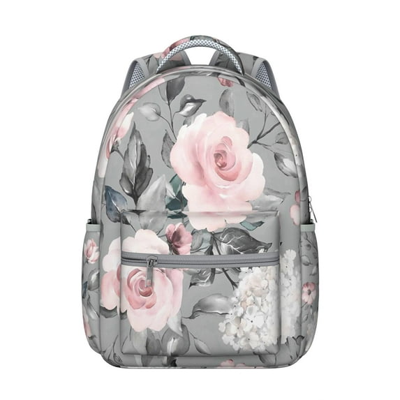 "Sunflower & Wildflower Backpack - Stylish School Bag for Women, Water-Resistant, Roomy, Laptop Compatible, Trendy Floral Print"