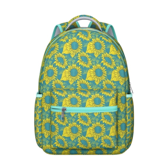 "Sunflower & Wildflower Backpack for Women - Stylish School Bag with Laptop Pocket, Durable Floral Print Bookbag for College & Everyday Use"