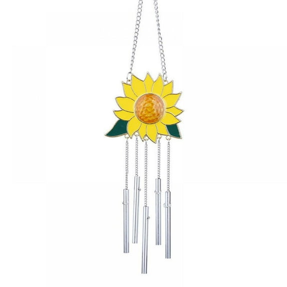 Sunflower Wind Chimes, Handmade Metal Music Wind Chime, Outdoor Unique Weather-Resistant Wind Chime for Home Room Patio Balcony Garden Decoration, Mom Festival Gift, Ornament Craft Gift