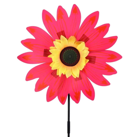 Sunflower Wind Spinners with Stakes,Multicolor Windmill Lawn Pinwheel for Yard Decoration,Outdoor Plant Shade Umbrellas to Shield Potted Plants from Sun and Heat in Garden Decor