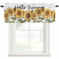 thumbnail image 1 of Sunflower Window Valance Curtain Summer Leaves Plant Rod Pocket Short Curtain for Living Room, Bedroom & Kitchen Window Decor 42x12in, 1 of 8