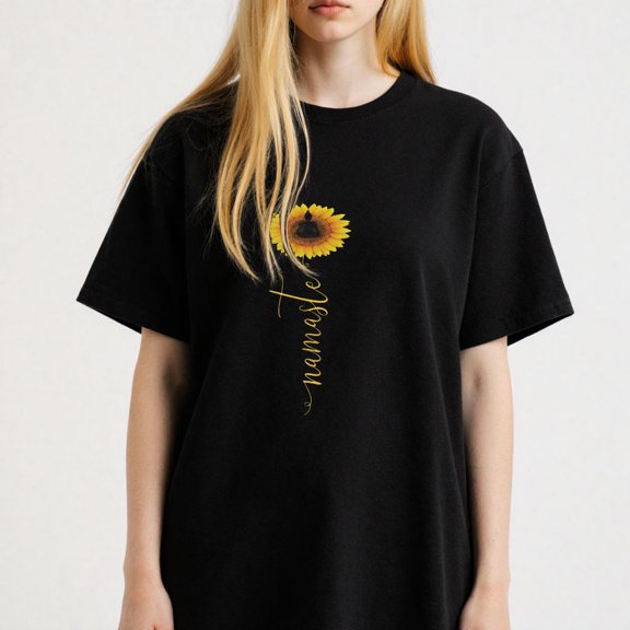 Sunflower Woman Printing T Shirt Fashionable Tee