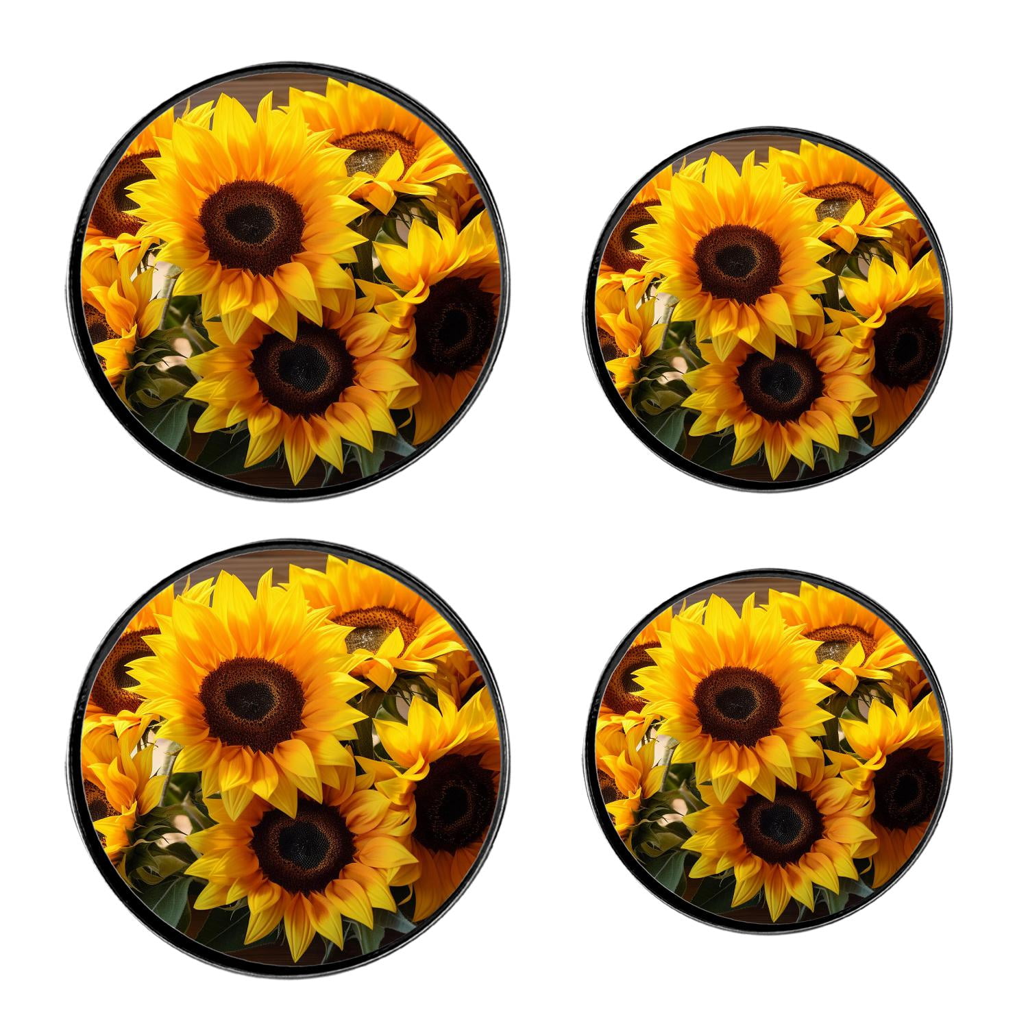 Sunflower Wooden Flowers Exquisite Stove Burner Covers Set,Gas Stove