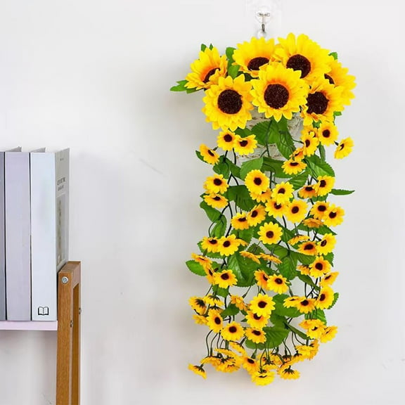 Sunflower Wreath Artificial Flower, Summer Wreath for Front Door, Wildflower Wreath for Porch Decor and Indoor Home Decor, Wedding Arch Decoration for Spring and Summer Celebrations, Year Akmoler