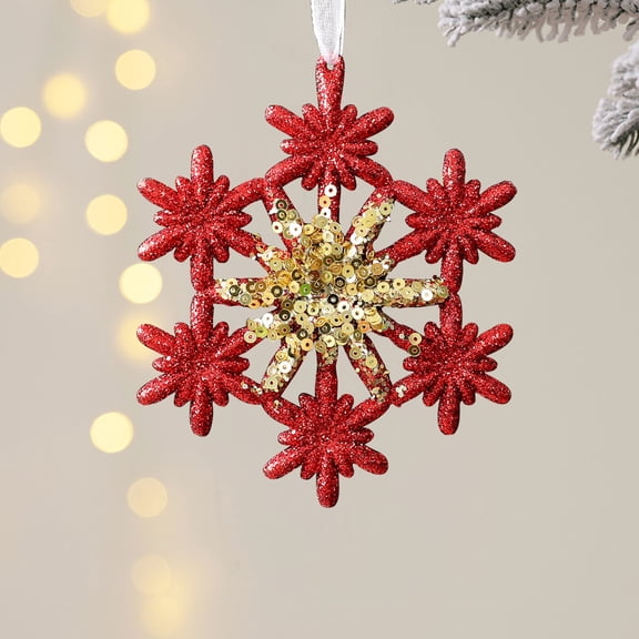 Sunflower Wreath Glitter Ornament/ Glitter Reindeer Christmas Tree Ornaments Sequined Wreath Dancing Deer Ballet Hanging Decorations For Xmas Tree Home Holiday Decor