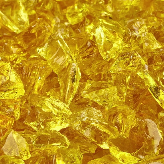 Sunflower Yellow Crushed Fire Pit Glass | 3/8”-1/2”, 10 lbs