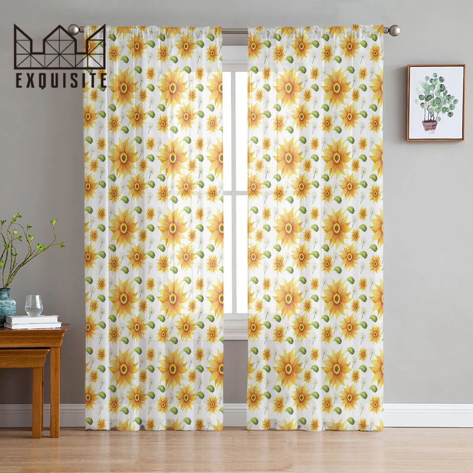 Sheer Sunflower Curtains - ibpazju