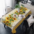 thumbnail image 1 of Sunflower Yellow Table Cloth Waterproof Tablecloths, Retro Southwest Country Plant Leaf Floral Tablecloth Dining Table Cover for Kitchen Party Tabletop Outdoor, Rectangle Tablecloth 54x108 Inch, 1 of 9