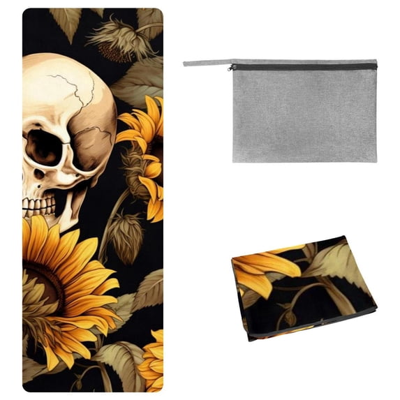 Sunflower Yoga Mat Towel with Storage Bag, 72.8"x26.8" - Suitable for Yoga, Pilates, Fitness, Gym Towels, Yoga Towel