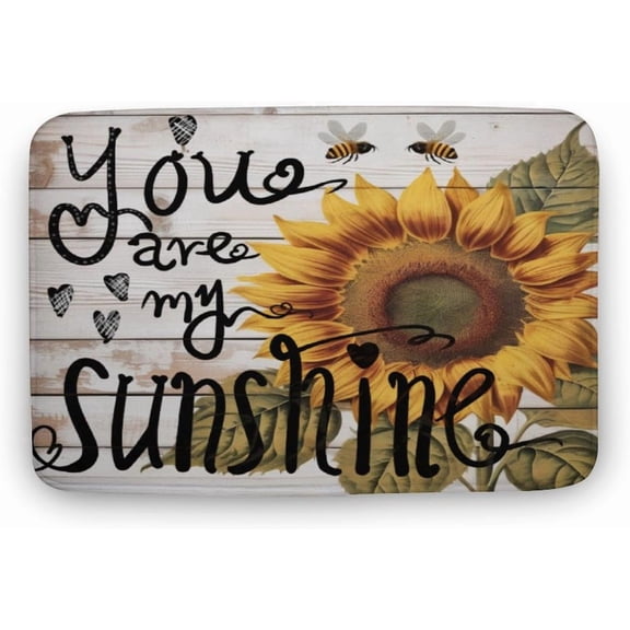 Sunflower You are My Sunshine Bath Mat for Bathroom, Bathroom Mats Rugs No Slip,Washable Cover Floor Rug Carpets Floor Mat Bathroom Decorations 16x24 Inches - A008