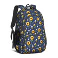 thumbnail image 1 of Sunflower and Bee Blue Pattern Cute School Backpack Bag with Padded Back and Adjustable Shoulder Straps 16.9 X 12.6 X 5.9 Inches, 1 of 5