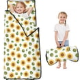 thumbnail image 1 of Sunflower and Bud White Pattern Teens Toddler Nap Mat with Pillow, Sleeping Mat Bag for Preschool Daycare 59"x22", 1 of 6