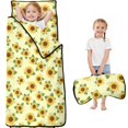 thumbnail image 1 of Sunflower and Bud Yellow Pattern Teens Toddler Nap Mat with Pillow, Sleeping Mat Bag for Preschool Daycare 59"x22", 1 of 6