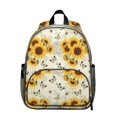 thumbnail image 1 of Sunflower and Butterfly Cream Pattern Backpack for School, Cute School Bag with Adjustable Shoulder Straps and Padded Back, 13.8"x11.4"x6", 1 of 5