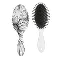 thumbnail image 1 of Sunflower and Butterfly Design Hair Brush, Vintage Boho Chic Detangler with Watercolor Floral Pattern, 1 of 8