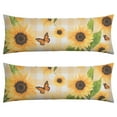 thumbnail image 1 of Sunflower and Butterfly Print Pillow Cover 20x54 - Invisible Zipper for Easy Use - Boho Chic Design, 1 of 7