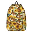 thumbnail image 1 of Sunflower and Butterfly Yellow Pattern Backpack for School, Cute School Bag with Adjustable Shoulder Straps and Padded Back, 15.7"x11.8"x5.5", 1 of 5