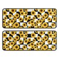 thumbnail image 1 of Sunflower and Checkerboard Black Anti Fatigue Kitchen Rugs Set Of 2, Non Slip Washable Decorative Floor Mats for Sink Laundry and Home Use, 17"x47", 1 of 5