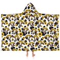 thumbnail image 1 of Sunflower and Cow White Pattern Hooded Bath Towel Wrap for Teens Ages 3 To 12, Soft Lightweight Quick Dry Microfiber Bath Beach Pool, 60"x35", 1 of 5