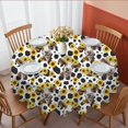 thumbnail image 1 of Sunflower and Cow White Pattern Round Tablecloth 70"x70", Wrinkle Resistant Wipeable Table Cover for Kitchen Dining Room Picnic Patio and Party, 1 of 6