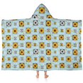 thumbnail image 1 of Sunflower and Daisy Blue Pattern Hooded Bath Towel Wrap for Teens Ages 3 To 12, Soft Lightweight Quick Dry Microfiber Bath Beach Pool, 60"x35", 1 of 6