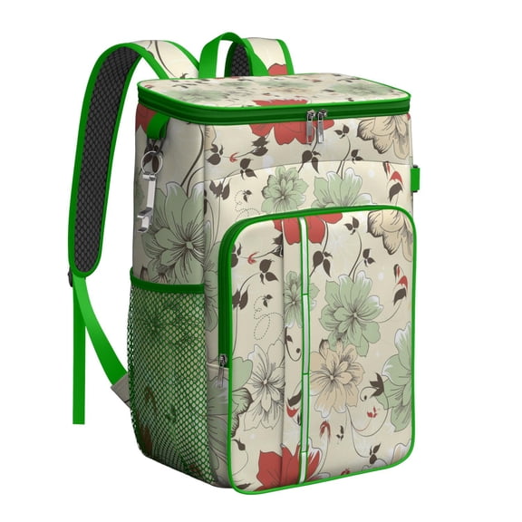 Sunflower and Daisy Insulated Cooler Bag - 20L Leakproof Backpack for Camping, Beach, and Hiking, Holds 26 Cans