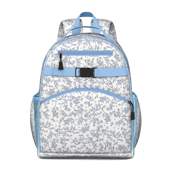 Sunflower and Daisy Print Toddler Backpack Adjustable Shoulder Straps Spacious Chest Buckle Water-resistant Lightweight School Backpack for Daily Use