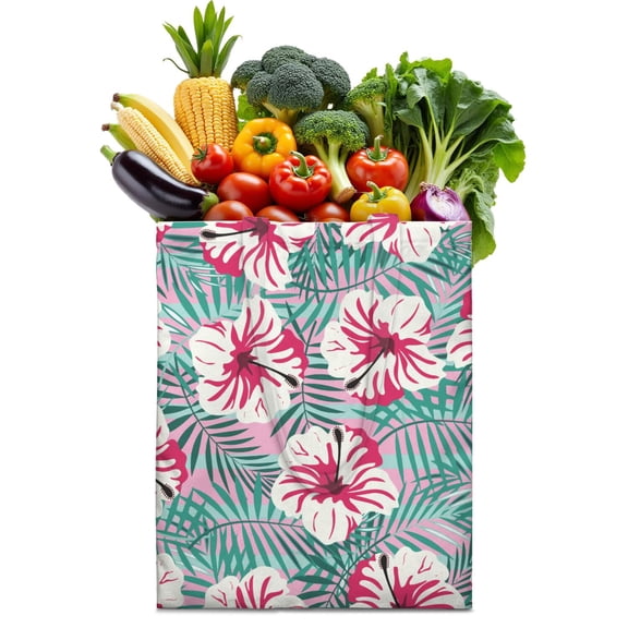 Sunflower and Daisy Reusable Grocery Bag - Eco-Friendly & Durable Tote with Floral Print