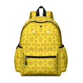 thumbnail image 1 of Sunflower and Flower Yellow Pattern Cute School Backpack with Padded Back and Adjustable Shoulder Straps 13.4"x11"x4.7", 1 of 5